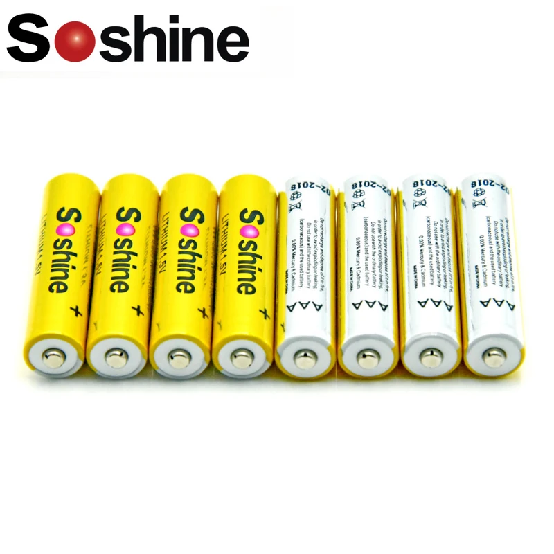 Soshine 1,5 в 1200 мАч AAA FR03 литий-ионный аккумулятор AAA основной батареи Батарея для камеры, радио, игрушки и т. Д. Хорошее качество, 10 лет полки l