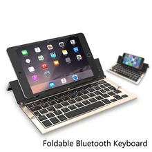 Intelligent Pocket Folding Keyboard Aluminum Bluetooth Foldable Universal Wireless Travel Keypad for iphone ipad PC tablet