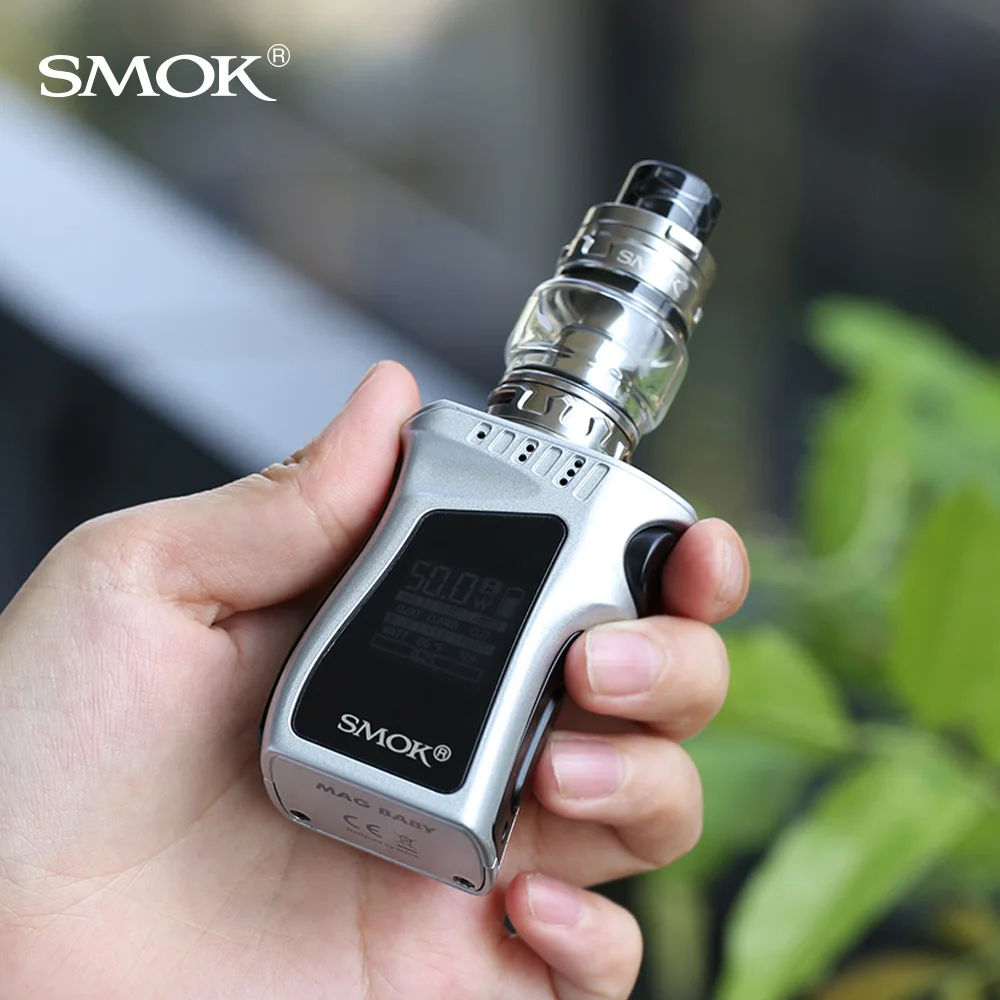 

Original Smok Mag Baby Kit 50W Mag Baby Box Mod 4.5ml 2ml Tfv12 Baby Prince Tank 1600mah Smok Starter Kit Electronic Cigarette