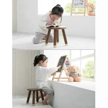 

HQ ST02 Luxury Children Stool Child Small Seat Footstool Studying Desk of American Black Walnut and Brass Foot Material