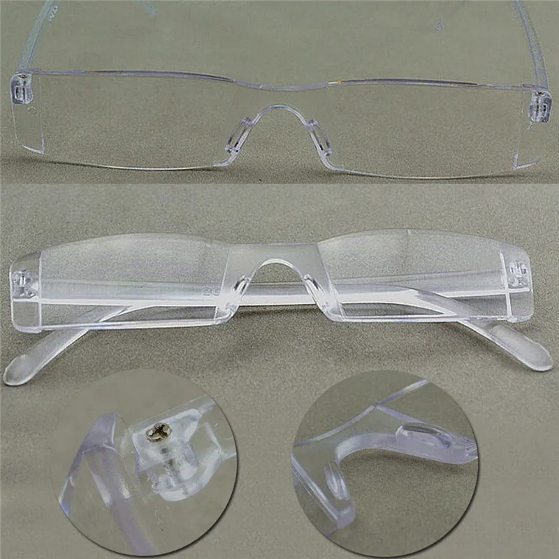 Мужские и женские прозрачные очки без оправы для чтения, полимерные очки для чтения Пресбиопии, пластиковая оправа Gafas 1,0 2,0 до 4,0 005