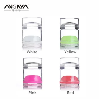 

1Pc ANGNYA Jelly Nail Art Stamper Head Silicone Marshmallow Jumbo Head For Nail Art Polish Design Stamping Tools 4 Colors A003