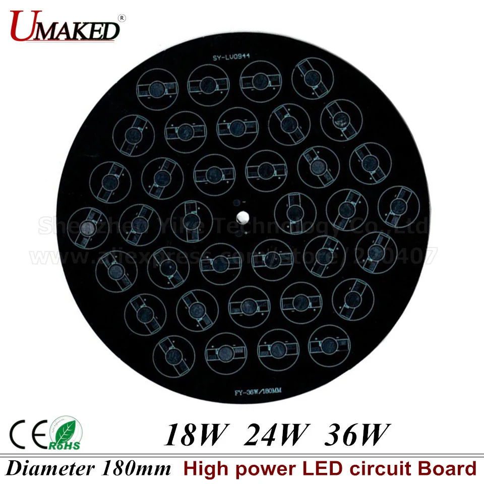 

18W 24W 36W Roudn shape 180mm LED PCB, aluminum plate base, heat sink, DIY for Road light, floodlight, wall lamp etc