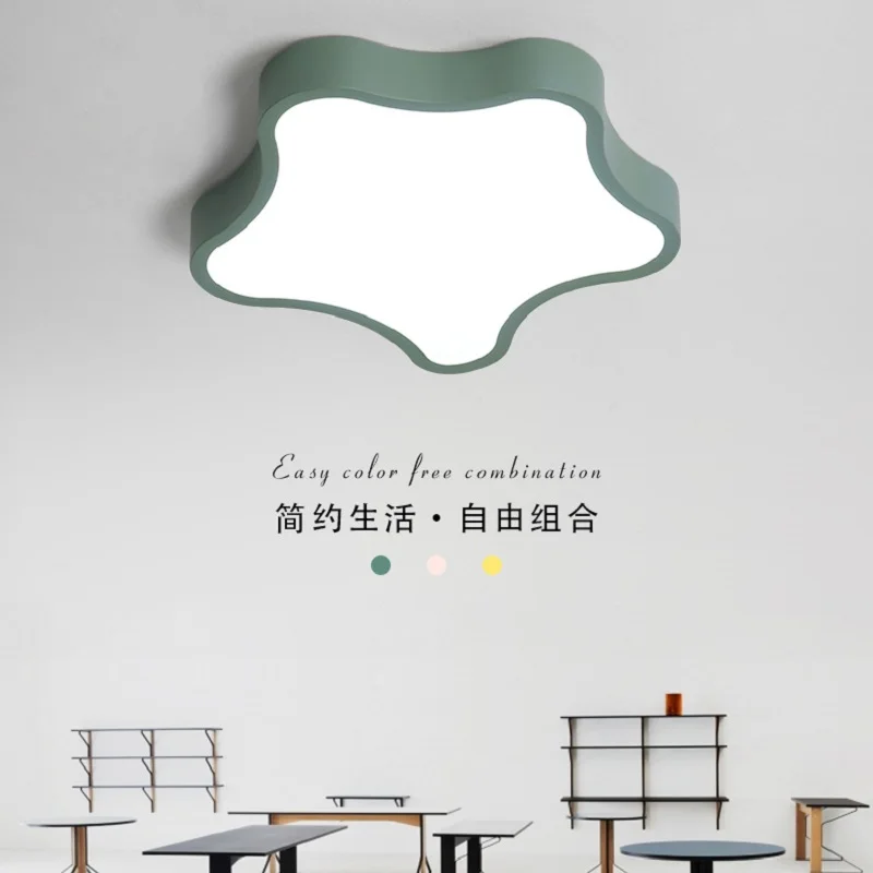 

Nordic Modern Starfish cartoon LED Ceiling Lights Dimmable Lamps for bed room Children Kids room Macarons Home Lighting Fixtures