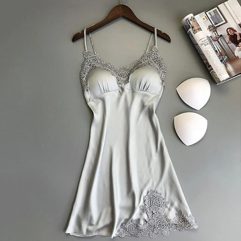 Новинка 5 цветов женский сексуальный шелковый халат Babydoll кружевное белье пояс