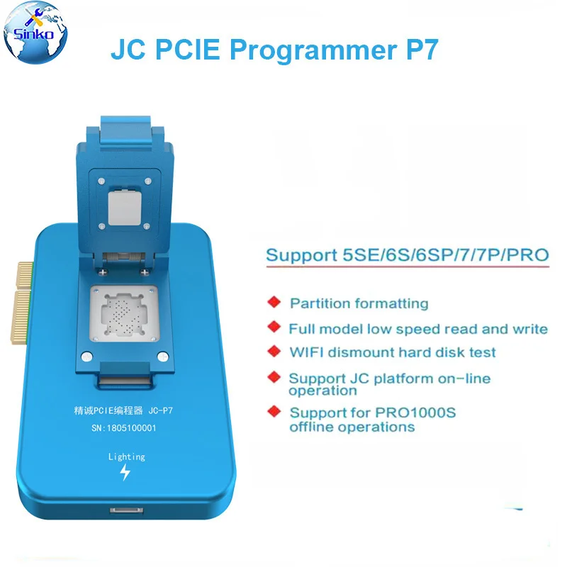JC Pro1000S JC P7 PCIE NAND программатор HDD последовательное Чтение Запись ошибка ремонт инструмент для iPhone XS Max 8X7 7 P 6 6S Plus все iPad