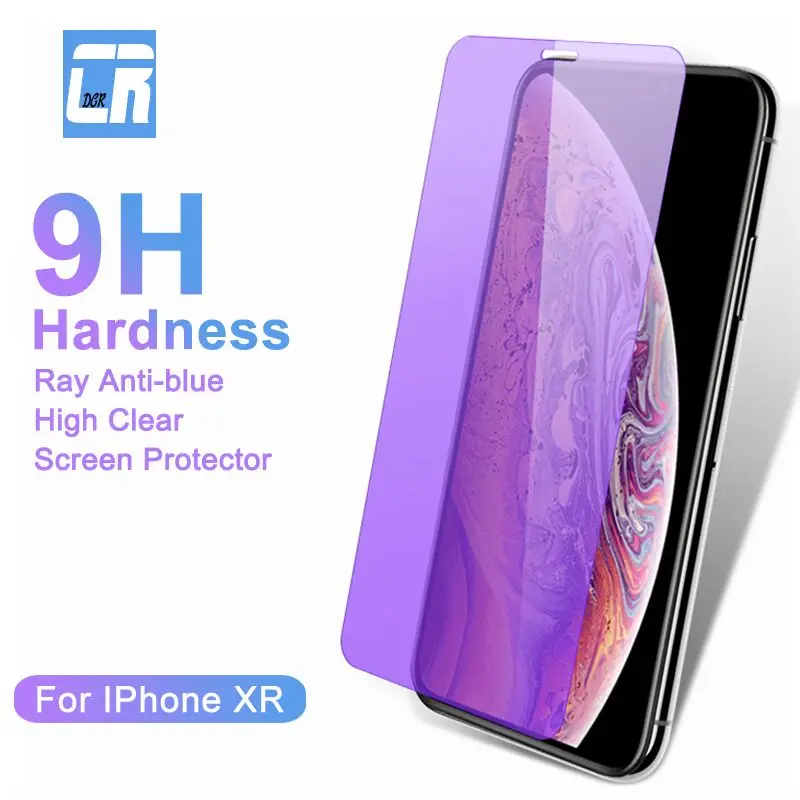 

9H Anti-blue Ray High Clear Screen Protector Film for iPhone XR XS Max Full Cover Tempered Glass for iPhone X 6s 7 8 Plus Glass