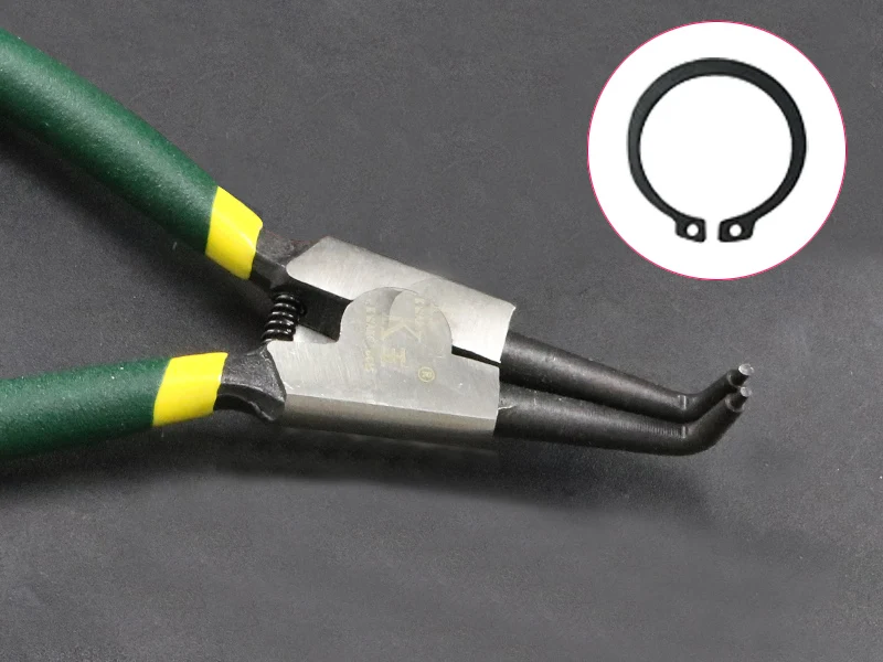 1pcs 7" Bent Nose External Circlip Pliers Snap Ring Pliers Spring Tool