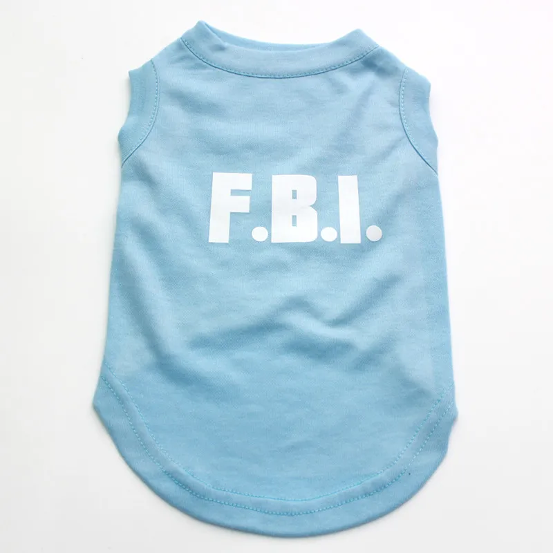 Рубашка с собачкой и кошкой, жилет, FBI дизайн, наряд для щенка, летняя одежда, домашняя одежда, 4 цвета