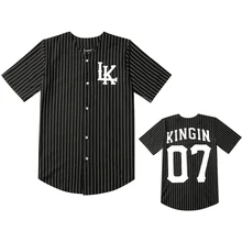 Мужские футболки, модная уличная одежда, хип-хоп бейсбольная Джерси, полосатая рубашка, мужская одежда Tyga, одежда последних королей, Черная