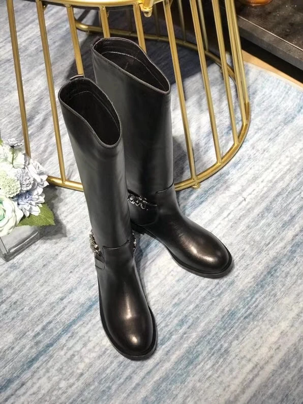 De Cuero Planas Negro Show Cabeza Las Versátil Knight Mujeres As Botas Redonda Moda Rodilla Invierno Volver Cadena qXdnO