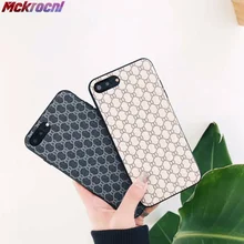 

MCKROCNL Luxury soft TPU+ leather phone case for iphone 7 8 X / 6 7 plus square phone cover for Samsung S8 S9/S8 S9 plus coque