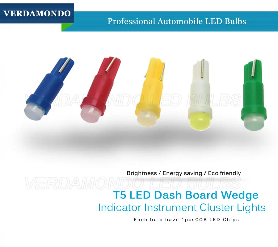 20 шт. Автомобильный интерьер T5 Led 1 SMD DC 12 В светильник Керамическая для приборной