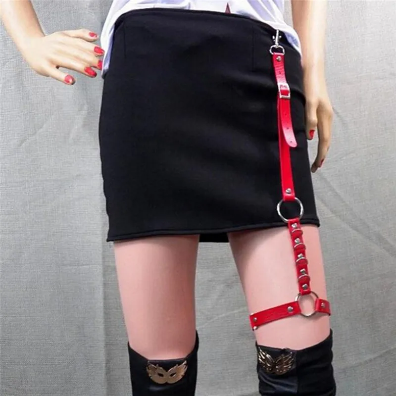 Носок ручной работы подвязки унисекс для мужчин новинки для женщин Мода Harajuku один ремень клип кожа панк-ремень крюк регулируемая нога