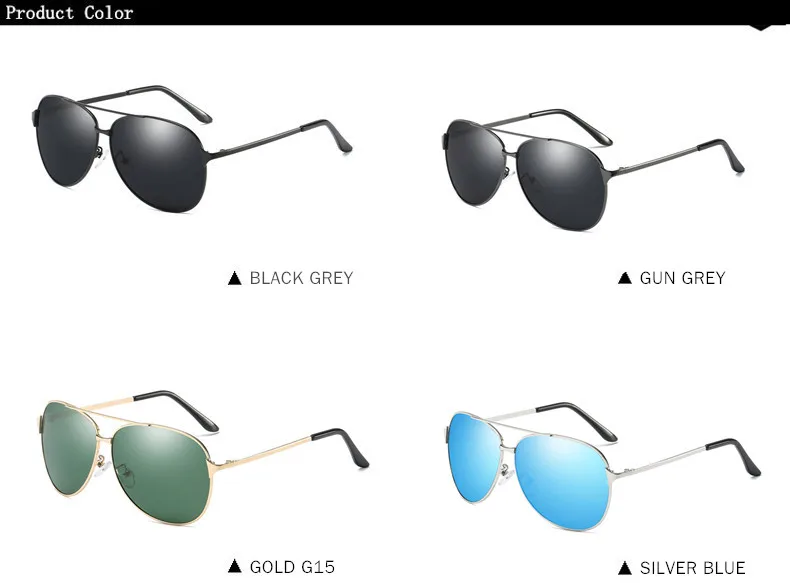 Бензола поляризованных солнцезащитных очков Для мужчин Винтаж пилотные мужские солнцезащитные очки Классический пилот вождения очки черного цвета с Чехол 9031