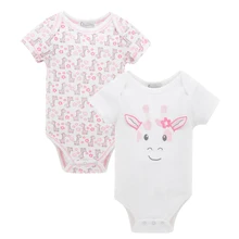 Kavkas 2pcs/lot Newborn Baby Romper Baby Jumpsuit Summer Short Sleeve Baby Costume Cotton Infant Girl For Next Baby Body Clothes