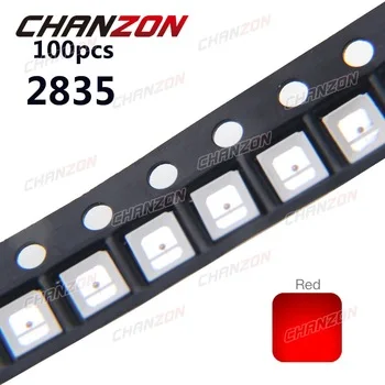100pcs SMD 2835 LED Chip Red Light 30mA 2V SMT Surface Mounted Device Bead LED Light Emitting Diode Lamp Electronics Components