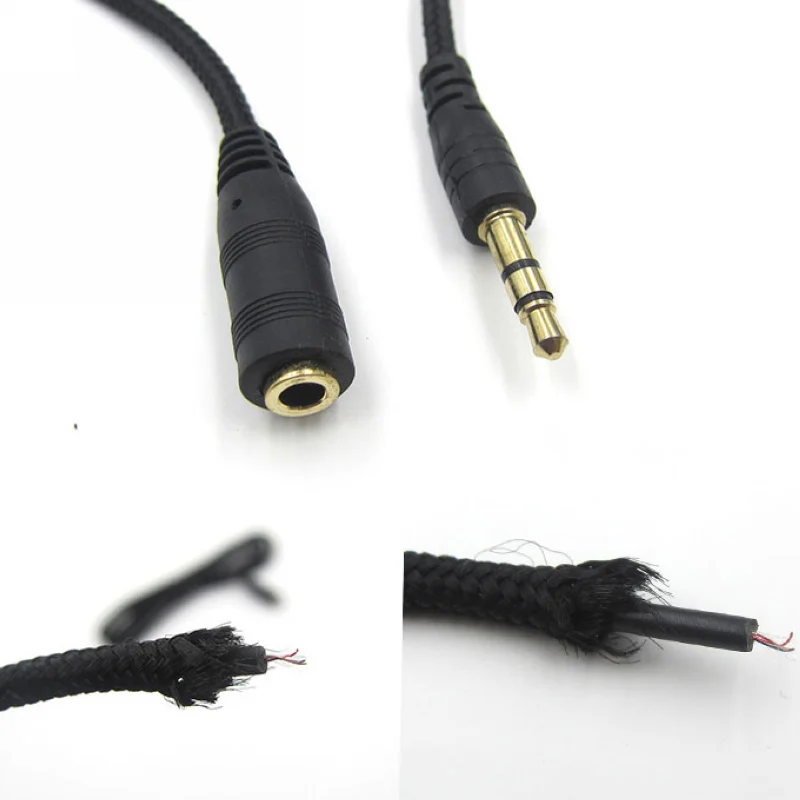 New Arrival 3.5mm Stereo Audio Earphone Extension Cable 3m Ultra Long  Cloth Lanyard Cable for headphone MP3/4