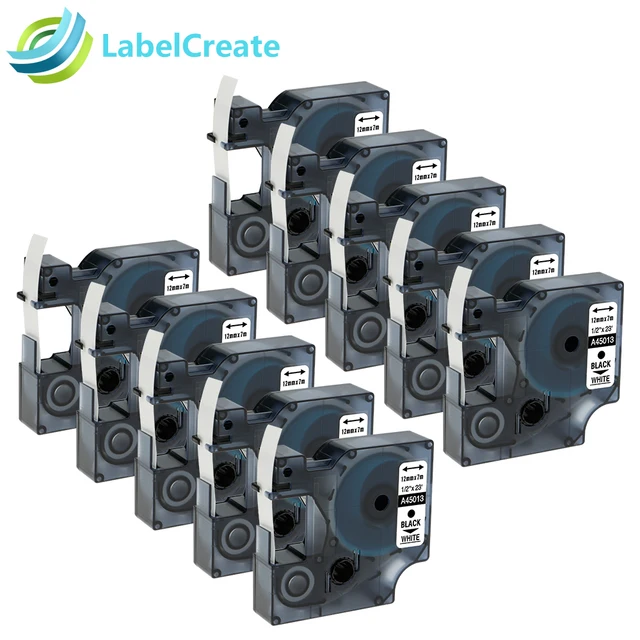 Special Price 10 Packs Compatible for DYMO D1 45013 Label Tape Cassette 12mm for DYMO Labelmanager Label Printers DYMO Label Maker Typewriter Special Price 10 Packs Compatible for DYMO D1 45013 Label Tape Cassette 12mm for DYMO Labelmanager Label Printers DYMO Label Maker Typewriter
