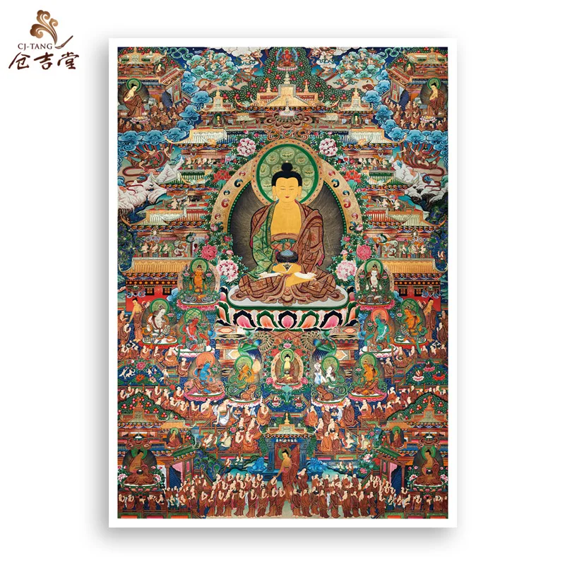 Cjtang шелковое печатное искусство Thangka тибетская вышивка Будда Юго Восточная Азия