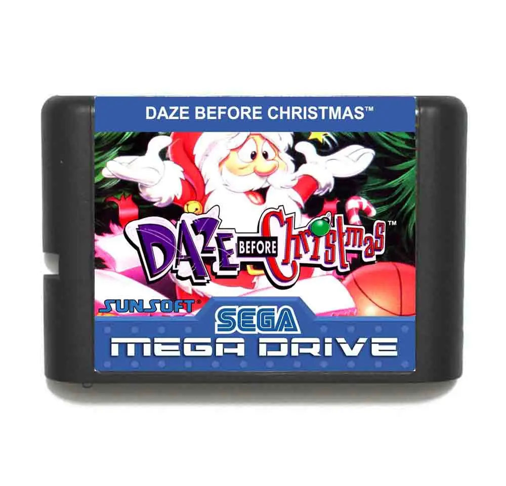 Daze перед Рождество 16 бит MD карточная игра с коробку для Sega Mega Drive