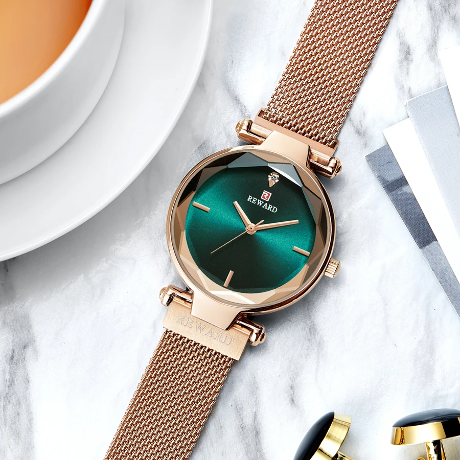Relogio Feminino REWARD брендовые роскошные женские часы-браслет, водонепроницаемые Модные повседневные женские часы, женские наручные часы