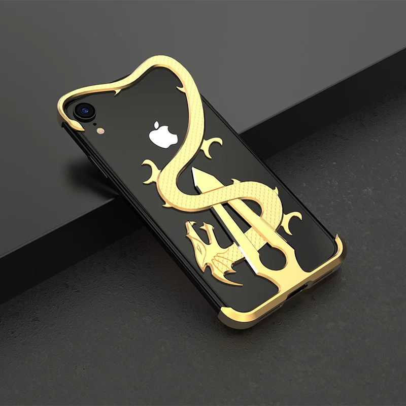 Золотой Чехол-бампер для iPhone XS MAX Роскошный тонкий жесткий защитный Алюминиевый металлический чехол для iPhone X XS MAX XR противоударный чехол s - Цвет: Золотой