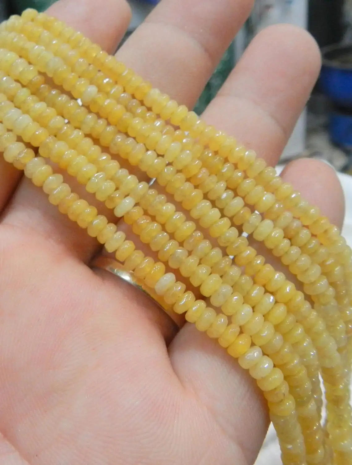 

DD 2x4mm Faceted yellow America Topaz Abacus Loose Beads 15'' AAA #@