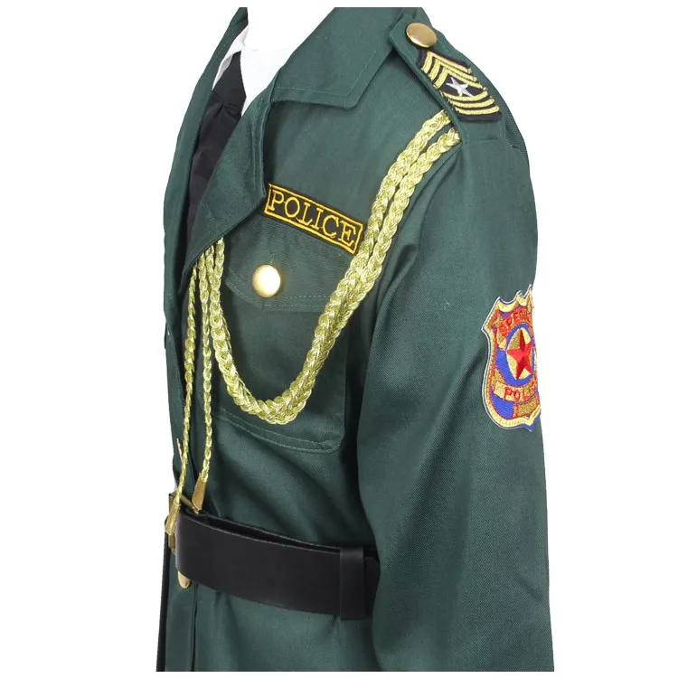 Китайский полицейский костюм для детей, полицейская форма, китайская полицейская форма, китайская полицейская форма, зеленый военный костюм