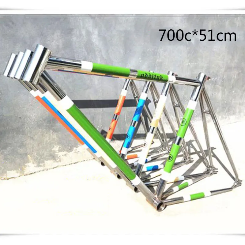 700C 51 см молибденовая стальная рама для шоссейного велосипеда покрытая Ретро крейсером фиксированная Шестерня прямая труба рама для велосипеда