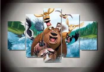 

Modern Paintings Printed On Canvas Animal Wall Art Painting For Home Decor Living Room Unframed 5 Pieces