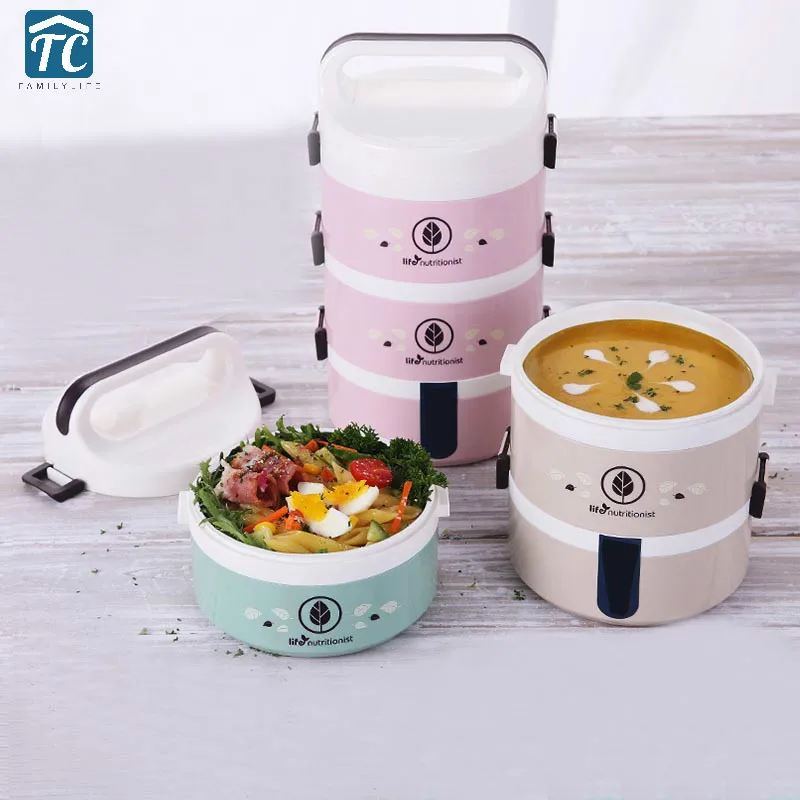 Student Adult Portable Insulated Lunch Box Multi layer Microwave Oven