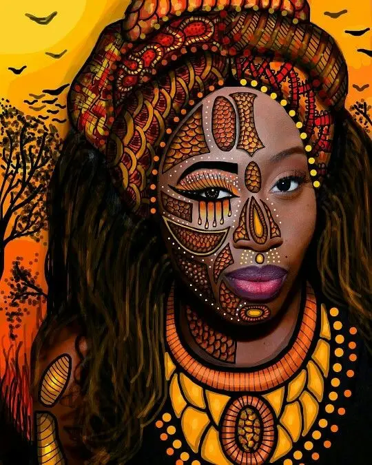 5D DIY Full Square/Round Diamond Painting Cross Stitch African Women Diamond Embroidery Diamond Mosaic Paintings Home Decor Gift - Цвет: DP-857-4