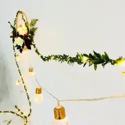Творческий медный лист свет строка 5 м 50 светодиодов Рождественская елка лоза строка на батарейках Рождество свадьбы Декор фея лампы