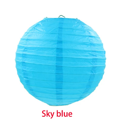 Смешивается висит Бумага фонари 20/25/30 см для Одежда для свадьбы, дня рождения детей diy украшение комнаты потолок подвески Baby Shower игрушки - Цвет: sky blue