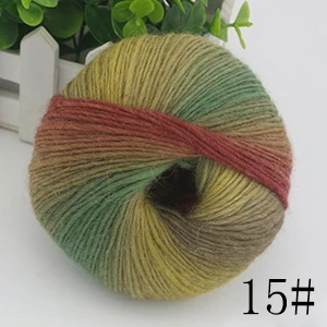 Jingxing oeko tex шерстяная пряжа высокого качества для ручного вязания, натуральная шерсть для вязания ручной работы крючком - Цвет: 15