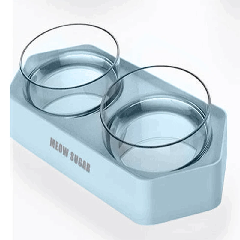 Dog cat dish feeding drink water bowl Suitable for small large pet dog travel Outdoor pet feeding - Цвет: blue