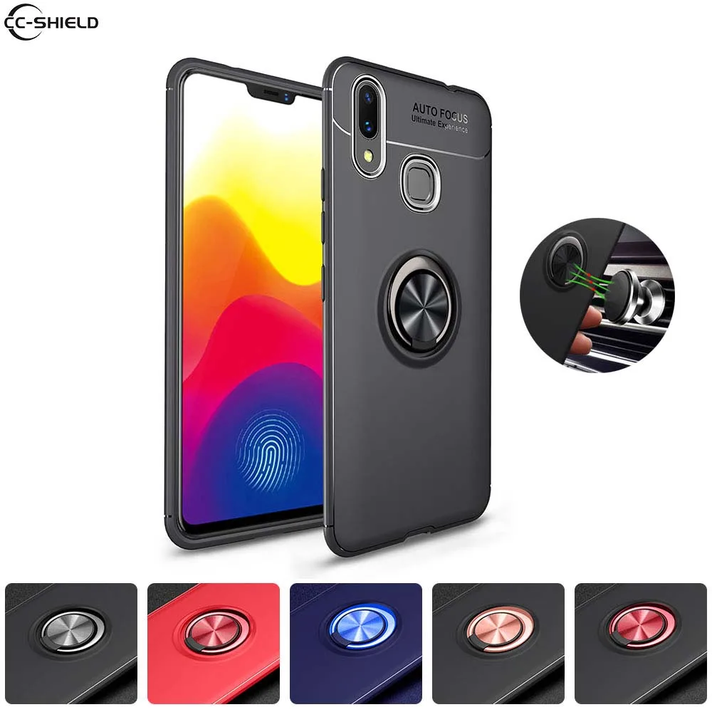 

Soft Silicone Case for Huawei P Smart Plus INE-LX1 INE-LX2 Case Metal Ring Phone Cover for Huawei P Smart+ INE LX2 LX1 TPU Cases