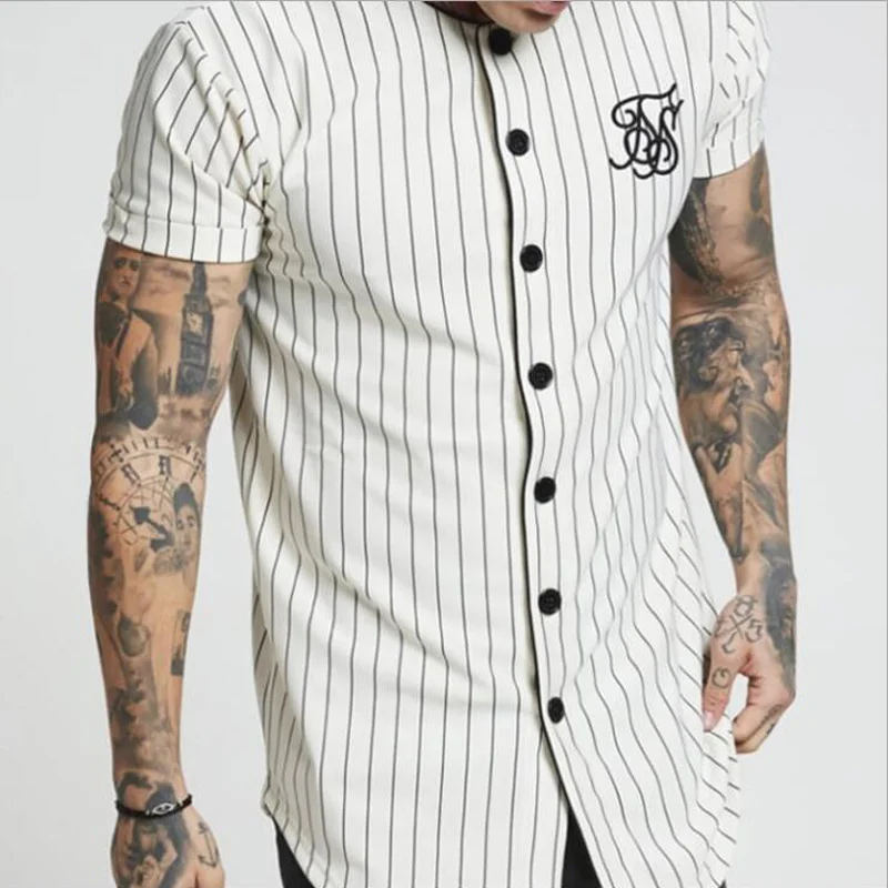 Fashion Summer 2018-2019 Men Streetwear Hip Hop T-shirts Sik Silk Embroidered Baseball Jersey Striped Shirt Men Brand Clothing Fashion Summer 2018-2019 Men Streetwear Hip Hop T-shirts Sik Silk Embroidered Baseball Jersey Striped Shirt Men Brand Clothing