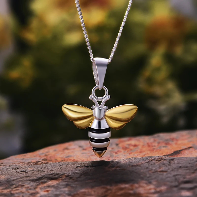 Lotus Fun Real 925 пробы серебро ручной работы ювелирные украшения прекрасный мед пчела