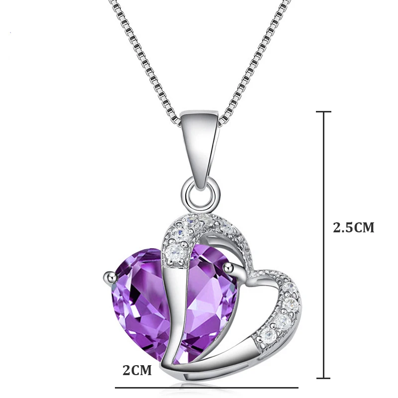 engagement heart crystal pendants necklaces  (1)