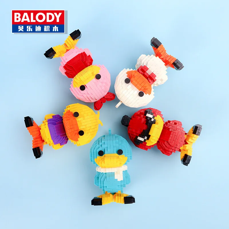 

Balody Mini Blocks Cartoon Building Bricks Duck Model Micro Blocks Anime Auction Figures Girls Gifts Toys For children 18094