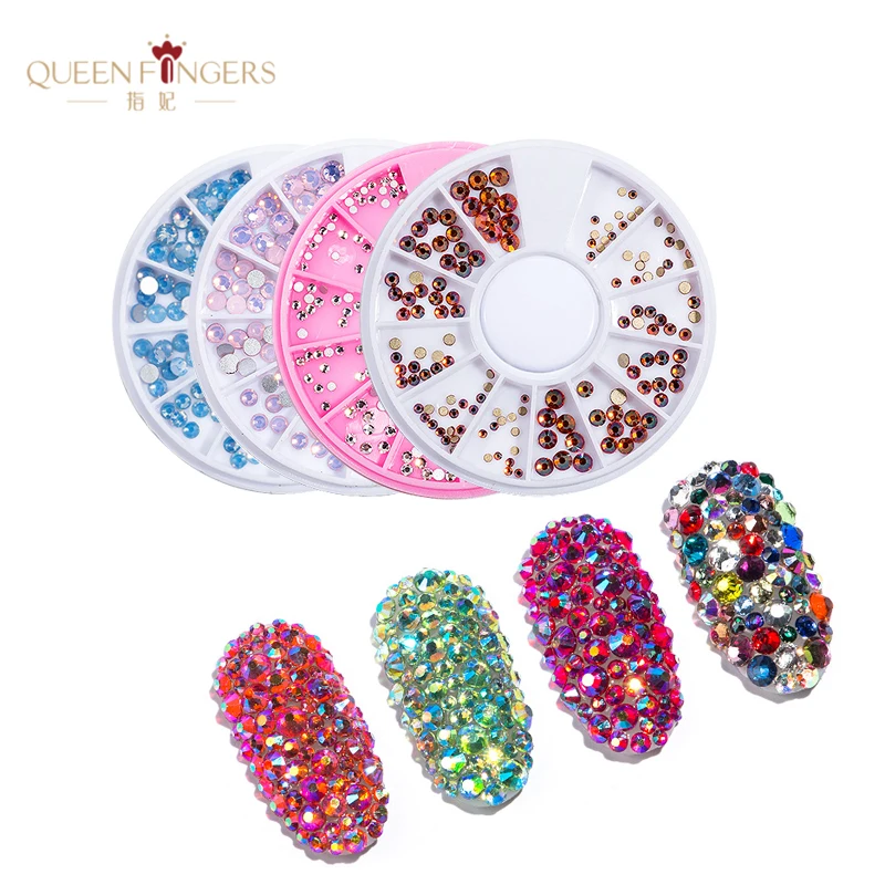 QUEEN FINGERS 20 Designs Nail Art Crystal Rhinestones Decorations Wheel SS3 SS12 Gems | Красота и здоровье