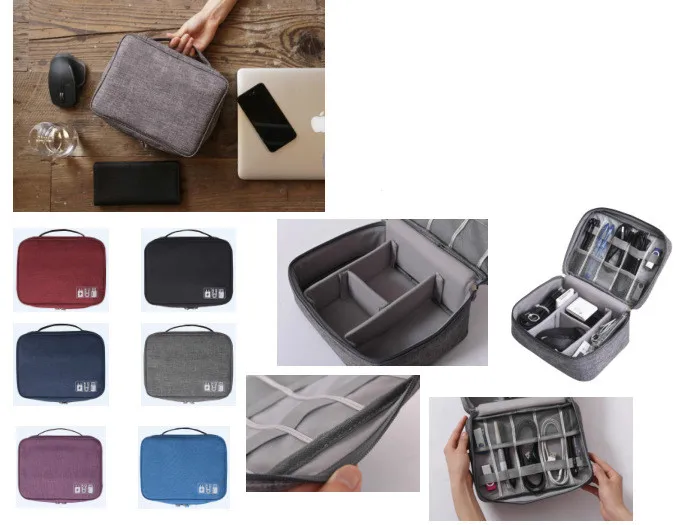 Travel Cable Bag Portable Digital USB Gadget Organizer Charger Wires Cosmetic Zipper Storage Pouch kit Case Accessories Supplies