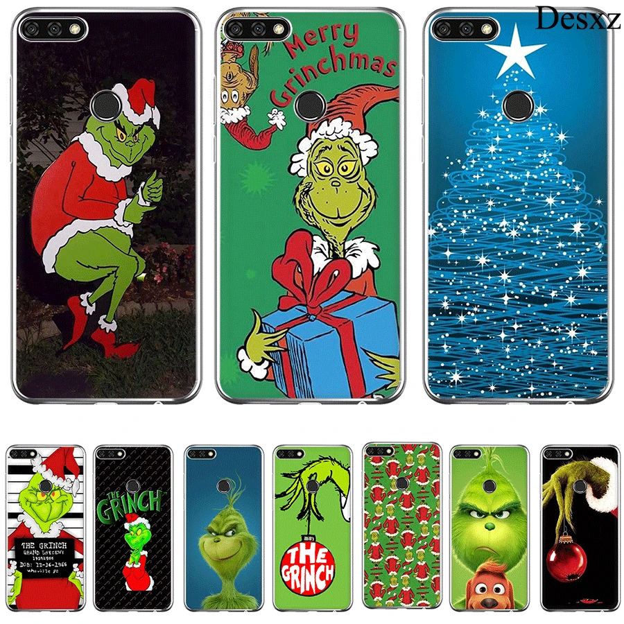 

Phone Case Cover Green Grinch Christmas For Huawei Honor Note 6A 6C 7A 7X 7C Pro 8 9 10 Lite Play Shell