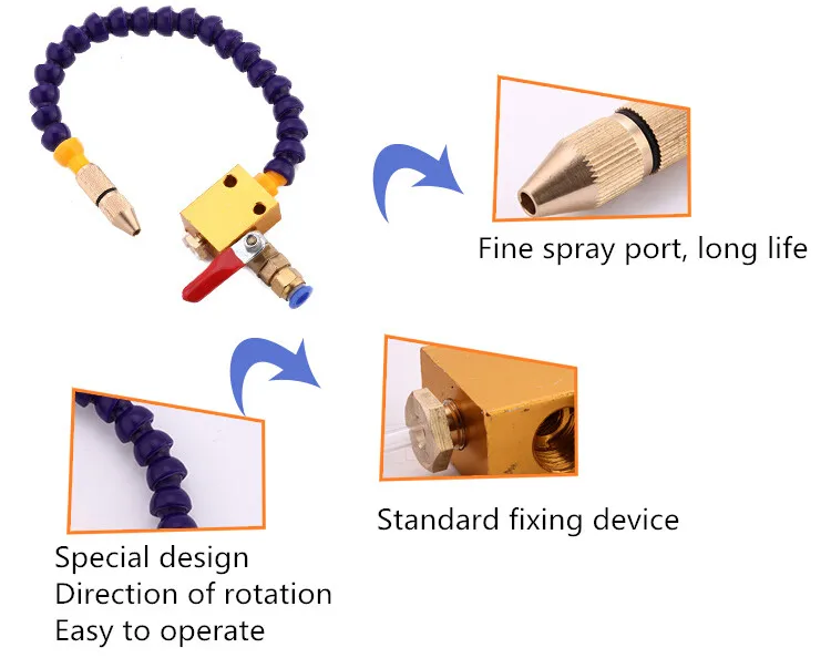 8 мм воздушная труба туман охлаждающая жидкость система смазки спрей фрезерные станки сверла гравировальный станок инструмент для охлаждения