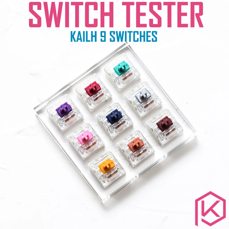 aluminum or Acrylic Switch Tester 2X2 kailh box switches Chinese Style red green grey yellow RGB SMD for Mechanical Keyboard