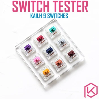 

9 switch switches tester with acrylic base blank keycaps for mechanical keyboard kailh heavy pro purple gold copper navy pink