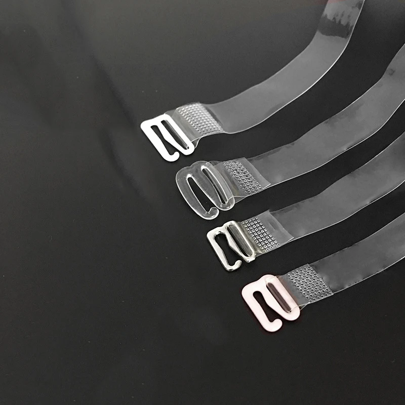 

2Pairs=4Pc Adjustable Invisible Intimates Accessories Metal Buckle Bra Straps Belt Women Transparent Silicone Bra Shoulder Strap