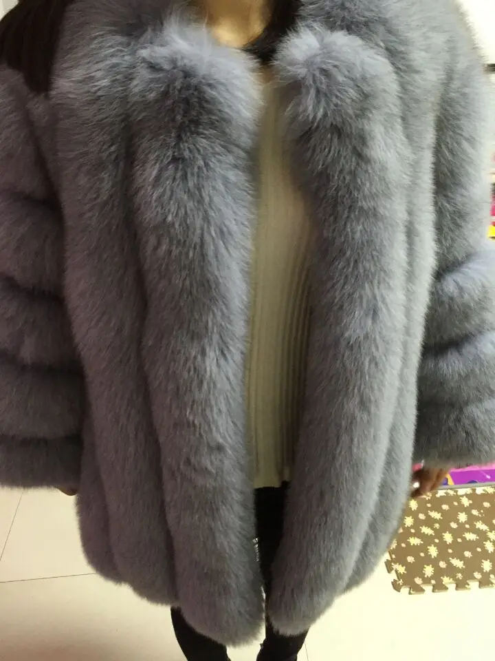 Пальто из лисьего меха- осеннее и зимнее самое модное пальто для женщин лучшее пальто из лисьего меха - Цвет: The picture color